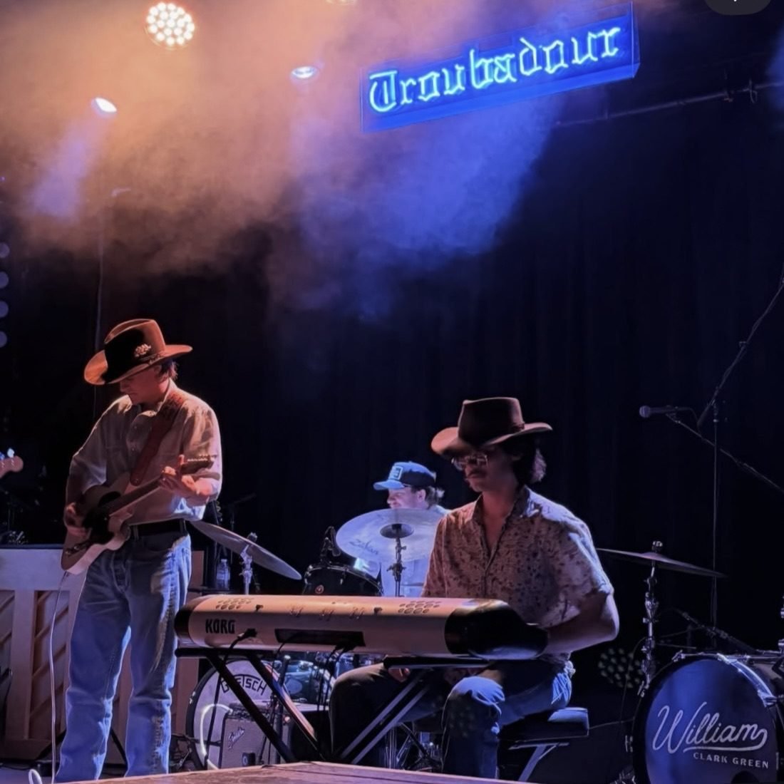 Stage under the Troubadour neon sign